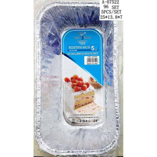 TAVA CHEC UNICA FOLOSINTA 5 PCS 25.5*13.8*7 CM, ALUMINIU A07522
