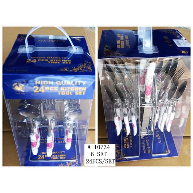 SET TACAM 24 PS INOX+CERAMICA, CUTIE PVC A10734