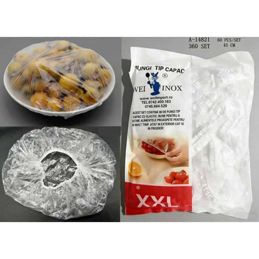 PUNGA TIP CAPAC DE UNICA FOLOSINTA 45 CM 60 PCS, PVC A14821
