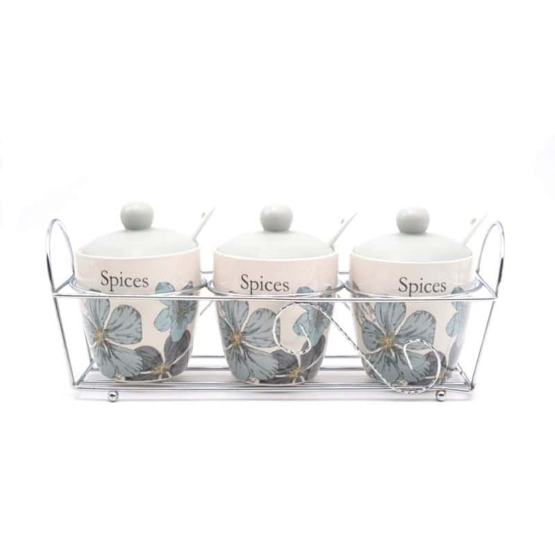 SET CONDIMENTE 3 PS+SUPORT, CERAMICA+FIER A11624