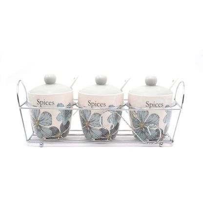 SET CONDIMENTE 3 PS+SUPORT, CERAMICA+FIER A11624
