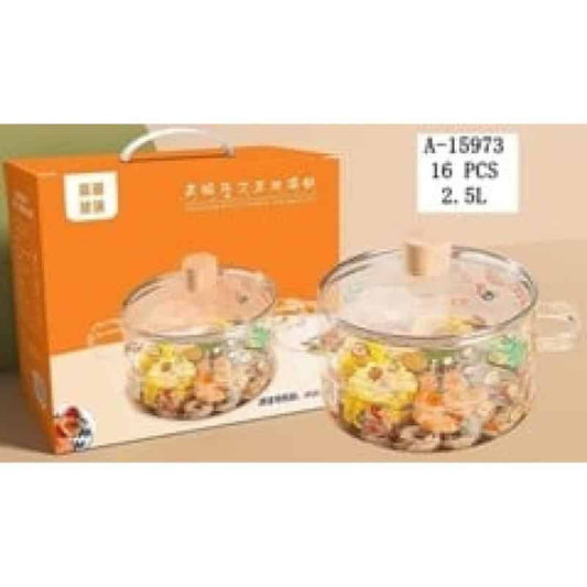 CRATITA CU CAPAC 2.5 LITRI, STICLA+FIER+LEMN A15973