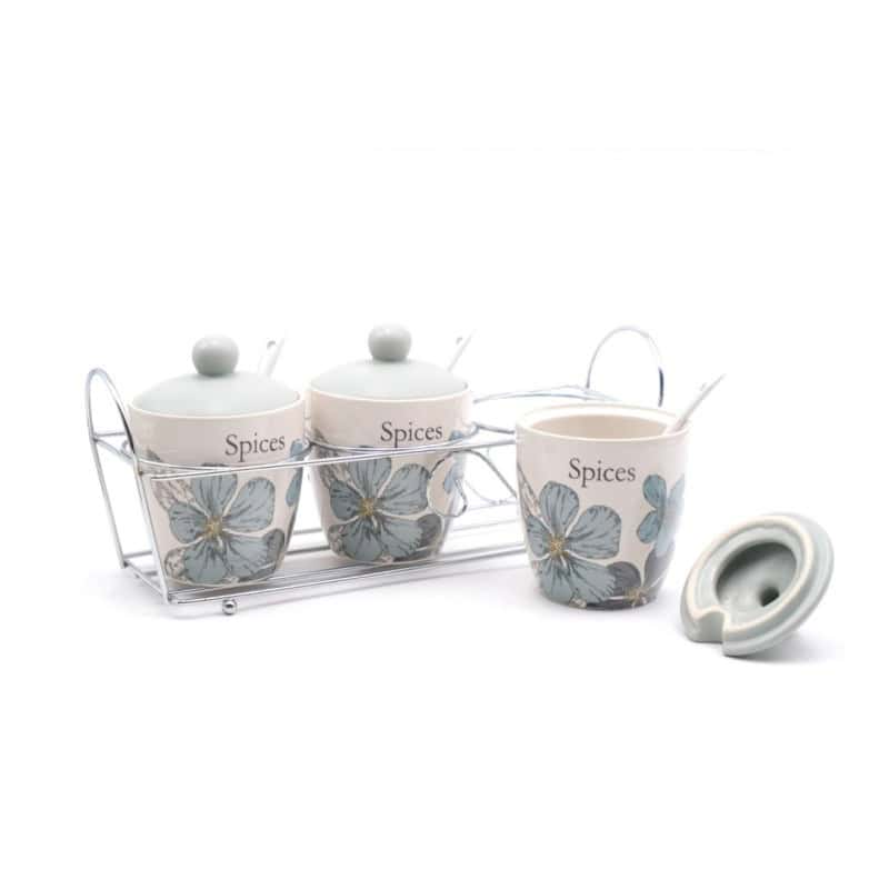 SET CONDIMENTE 3 PS+SUPORT, CERAMICA+FIER A11624